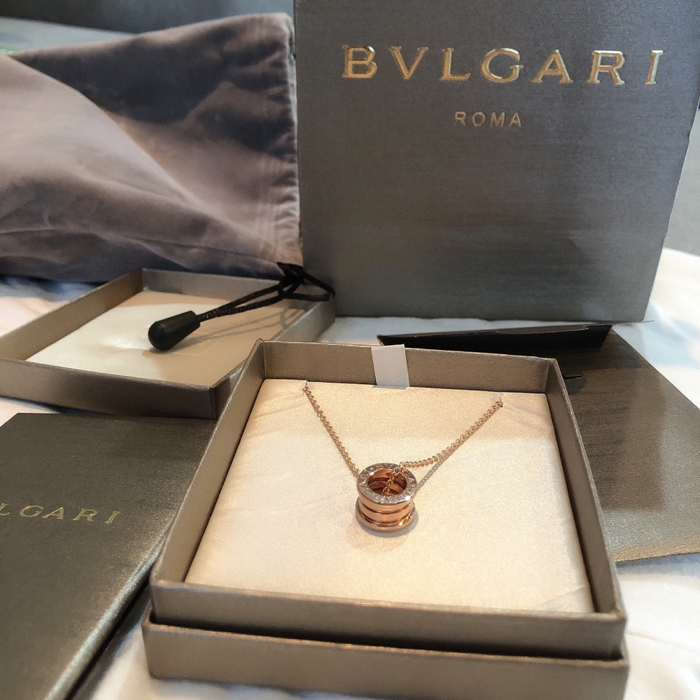 Preowned Bvlgari Zero 1 18k rose gold necklace